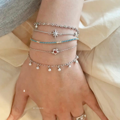 Mini Teardrop Pearl Pendant Bracelet